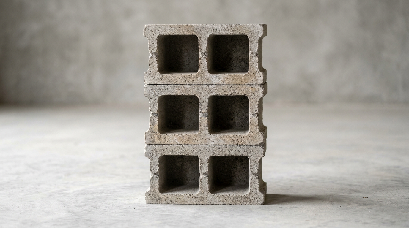 6″ Hollow Concrete Block (CMU), 6″ hollow concrete masonry unit, Quality solids product photo.